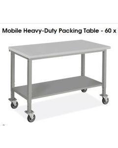 Mobile Heavy-Duty Packing Table - 60 x 36", Laminate Top